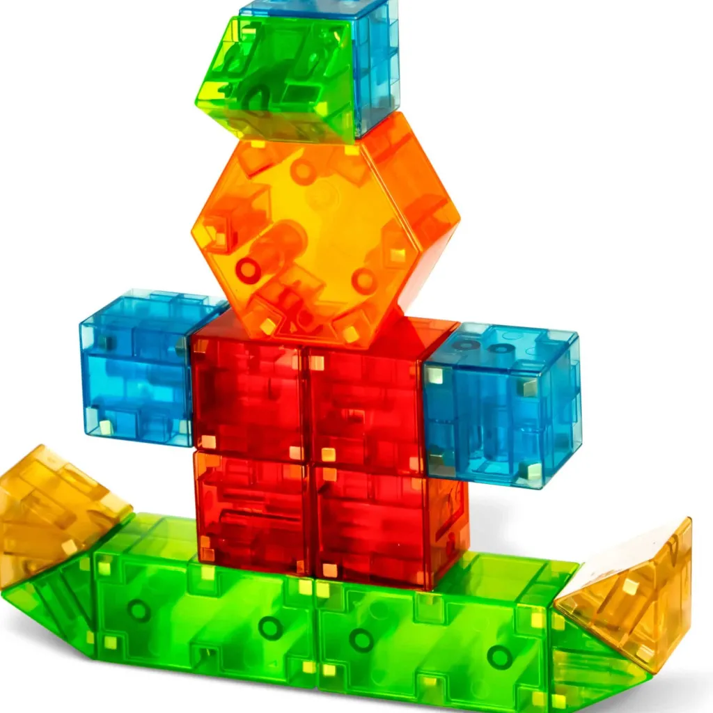Magna-Tiles Costruzioni Magnetiche | Loose Parts | Tessere Magnetiche Traslucide - Magna-Qubix - 29 Pezzi -