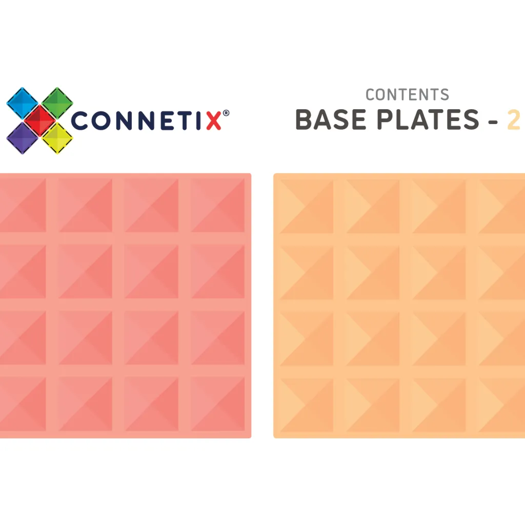 Connetix Pastello Lovers | Costruzioni Magnetiche | Tessere Magnetiche Traslucide - Set Basi limone e pesca pastello