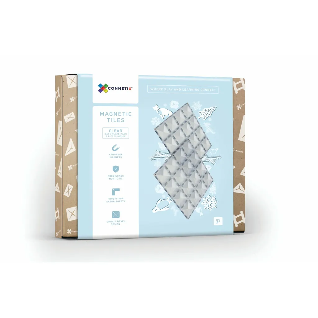 Connetix Costruzioni Magnetiche | Tessere Magnetiche Traslucide - Set Basi trasparenti
