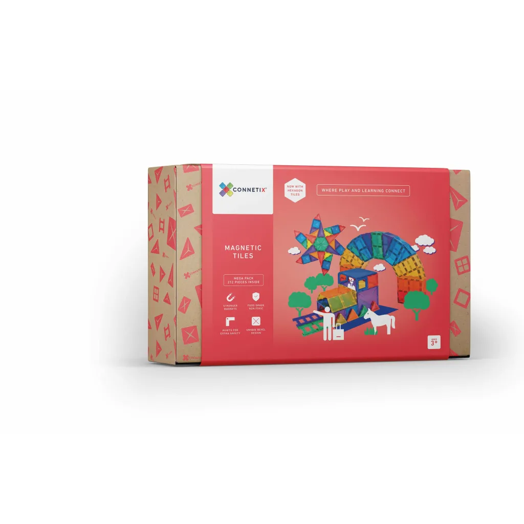 Connetix Costruzioni Magnetiche | Tessere Magnetiche Traslucide - Set da 212 pezzi