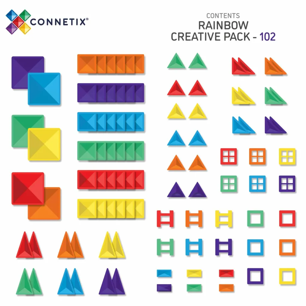 Connetix Costruzioni Magnetiche | Tessere Magnetiche Traslucide - Set da 102 pezzi