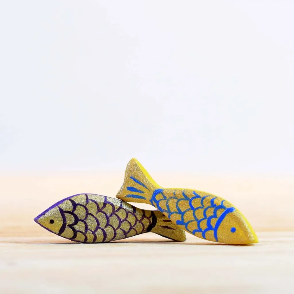 Bumbutoys Estate | Animali In Legno | Trota gialla in legno