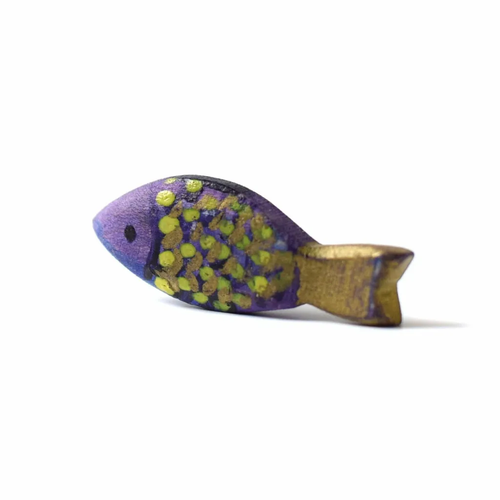 Bumbutoys Estate | Animali In Legno | Trota viola in legno
