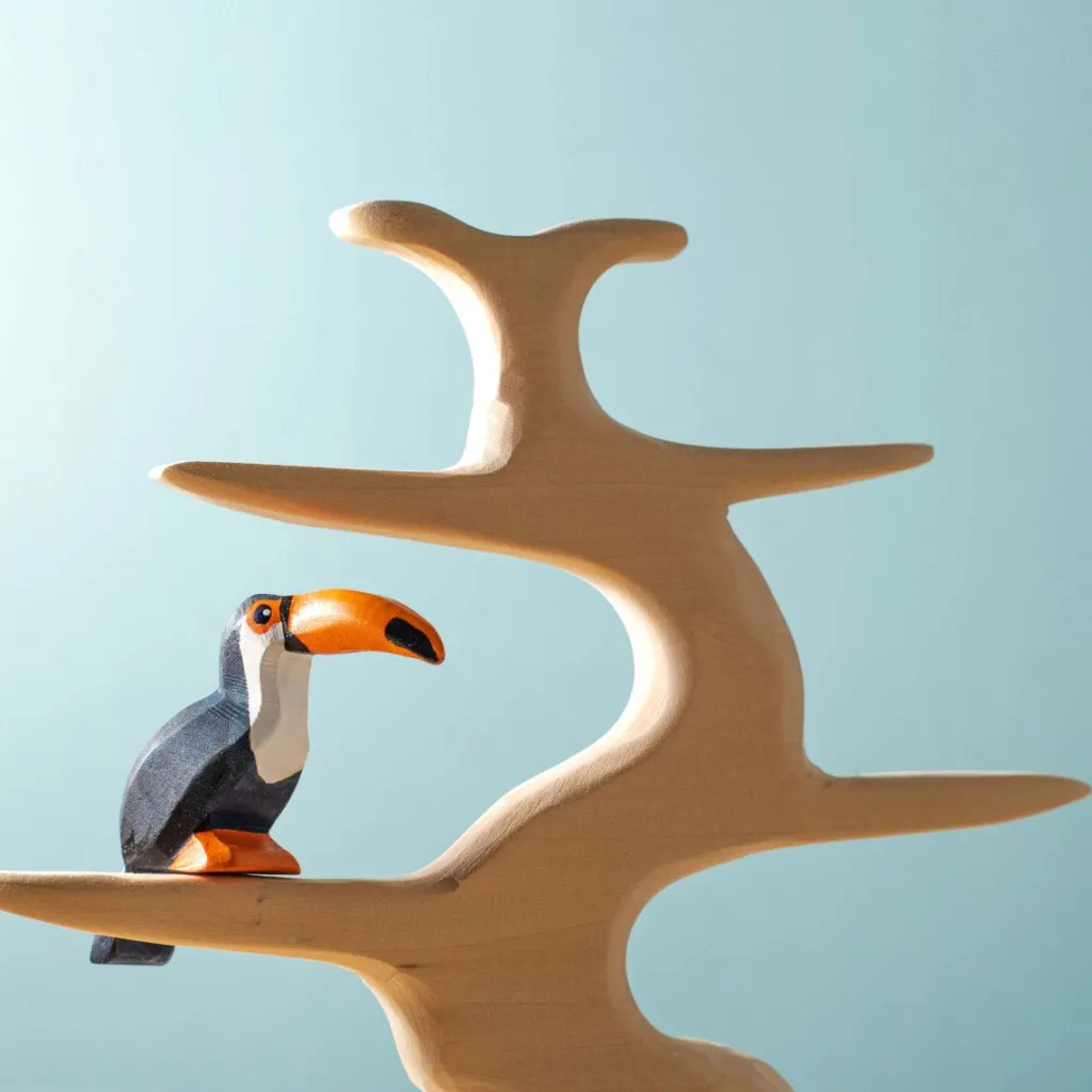 Bumbutoys Animali In Legno | Tucano seduto in legno