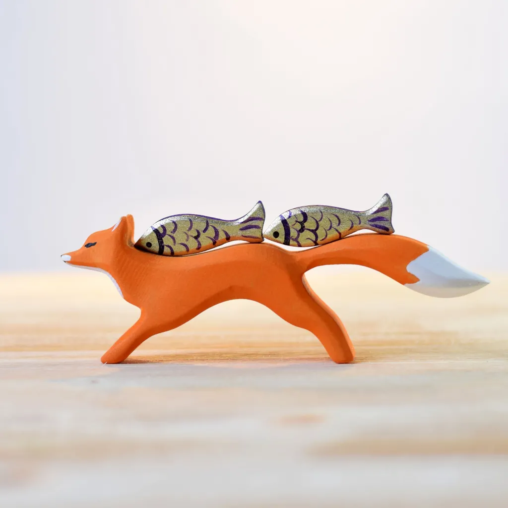 Bumbutoys Animali In Legno | Volpe in legno